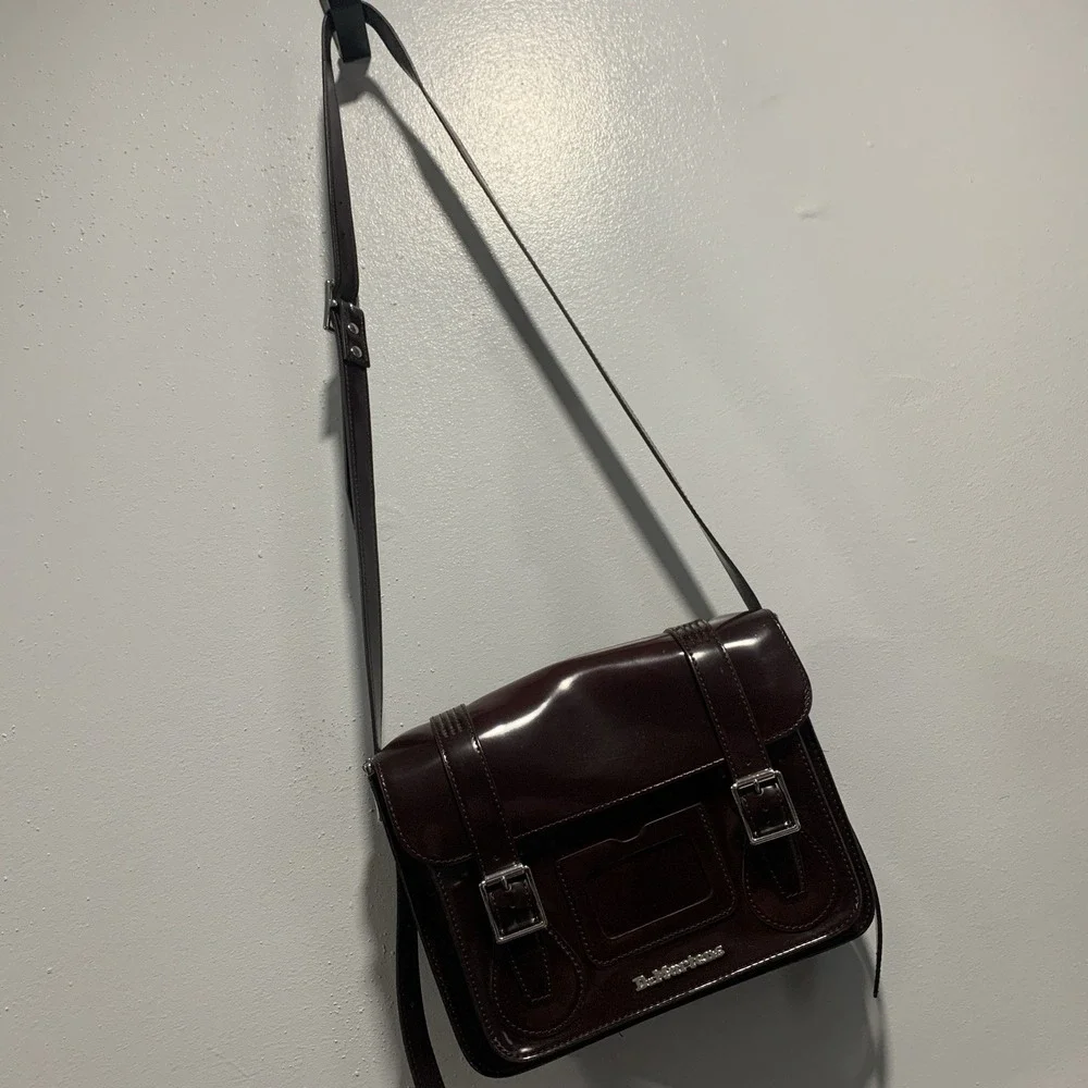 Dr. Martens 11 Inch Vegan Messenger Bag Cherry Red Oxford Crossbody